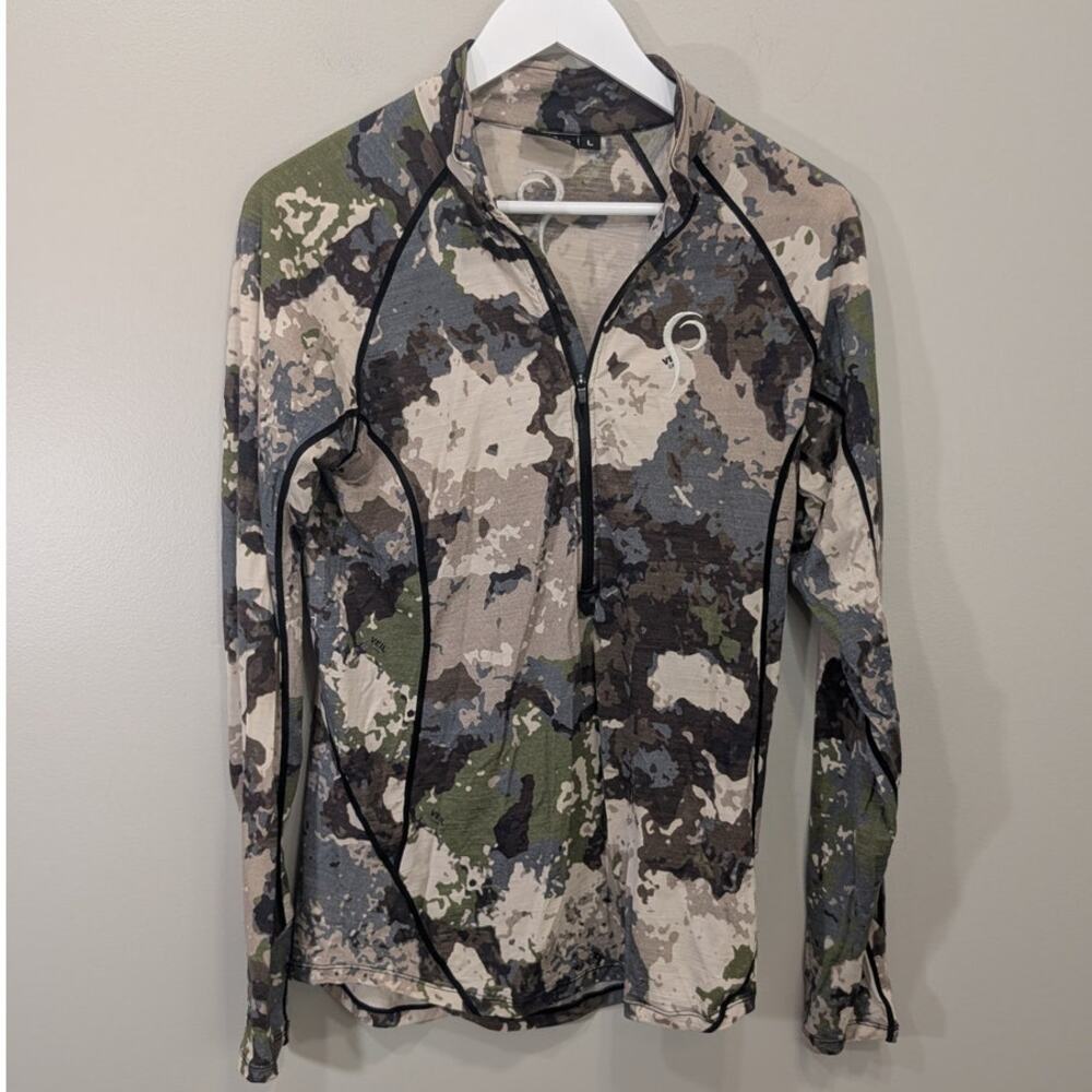 Prois Olann Merino Half Zip Shirt Hunting Hiking Camping Fishing Outdoors - Sz L